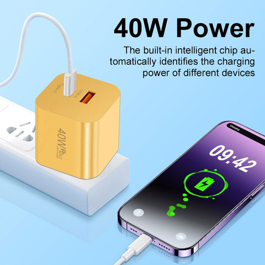 Fast charging mobile phone PD40W charging head type-c PD port European, American and British standard speed adapter charger