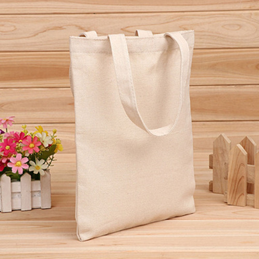 6 Sizes Shopper Tote Canvas Bag Reusable Shopping Bag Eco-friendly Cloth Bags Foldable Pouch Grocery Packages Shoulder Handbag