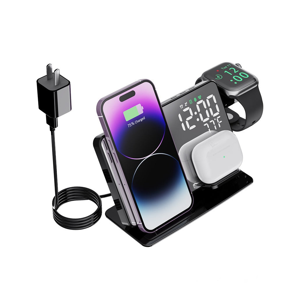 15W Four in One Wireless Charging Clock LED Digital Display Alarm Clock Temperature Display Wireless Charging