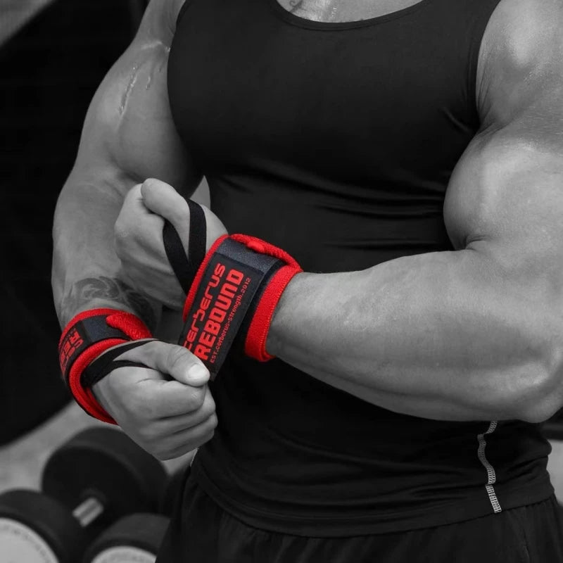 1 Pair Weightlifting Wrist Wraps Cerberus Style Professional Grade Wrist Wraps for Men Women Gym Weight Lifting Deadlifts Cross