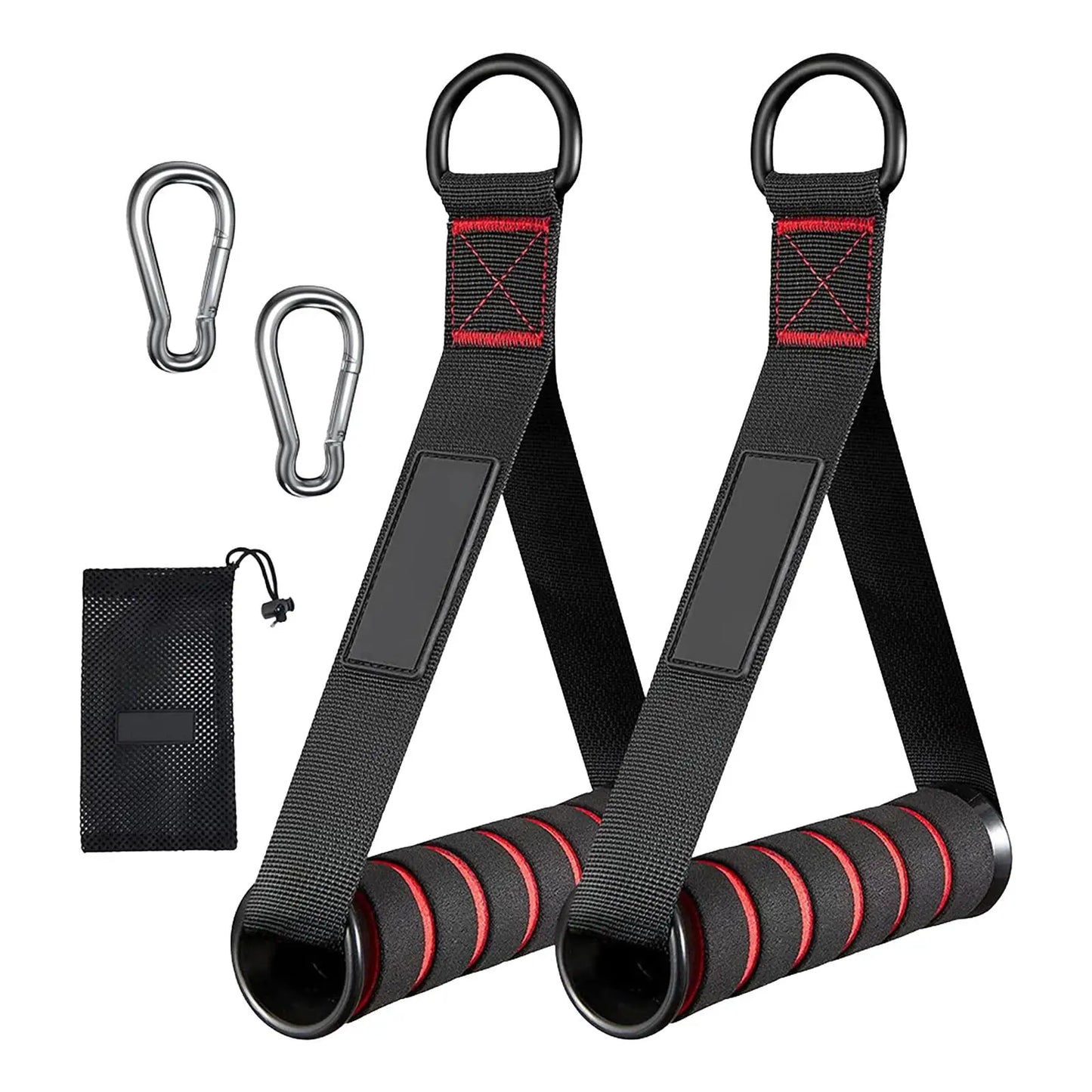 D-Ring Gym Handles Grip Workout Cable Machine Lightweight Handle with Hook Fitness Resistance Accessories for Muscle Training