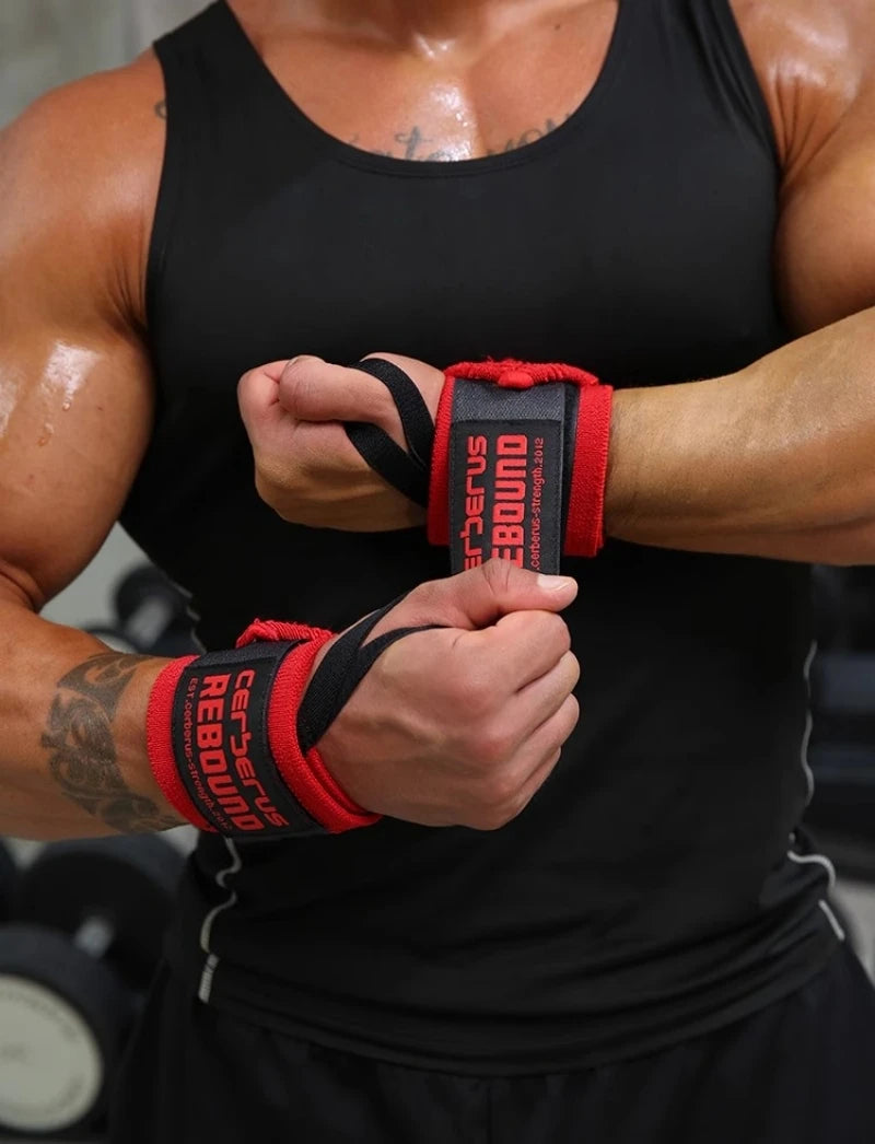 1 Pair Weightlifting Wrist Wraps Cerberus Style Professional Grade Wrist Wraps for Men Women Gym Weight Lifting Deadlifts Cross