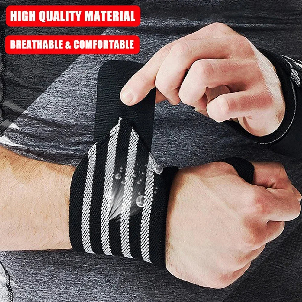 Adjustable Wristbands Bandages Wrist Wraps Support Carpal Protector Bracers for Gym Weightlifting Fitness Bench Press 1Pair