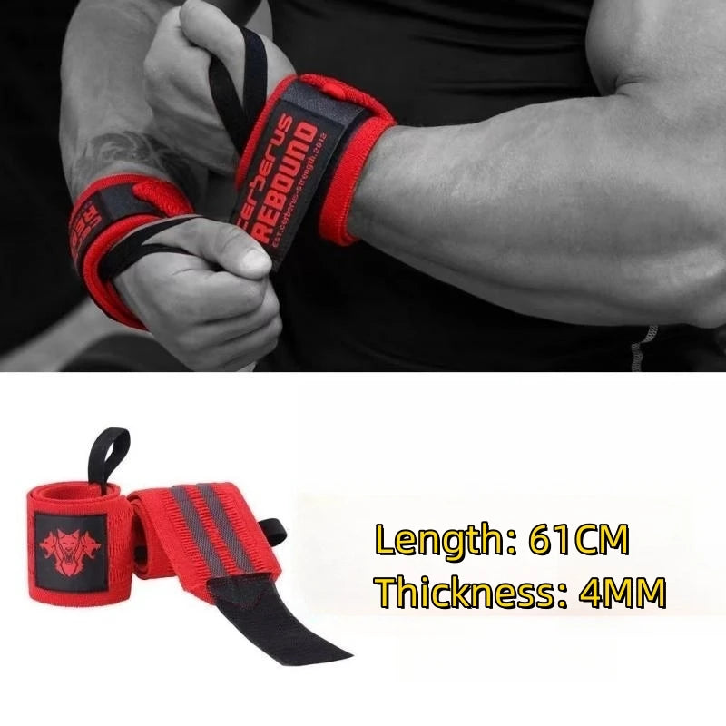 1 Pair Weightlifting Wrist Wraps Cerberus Style Professional Grade Wrist Wraps for Men Women Gym Weight Lifting Deadlifts Cross