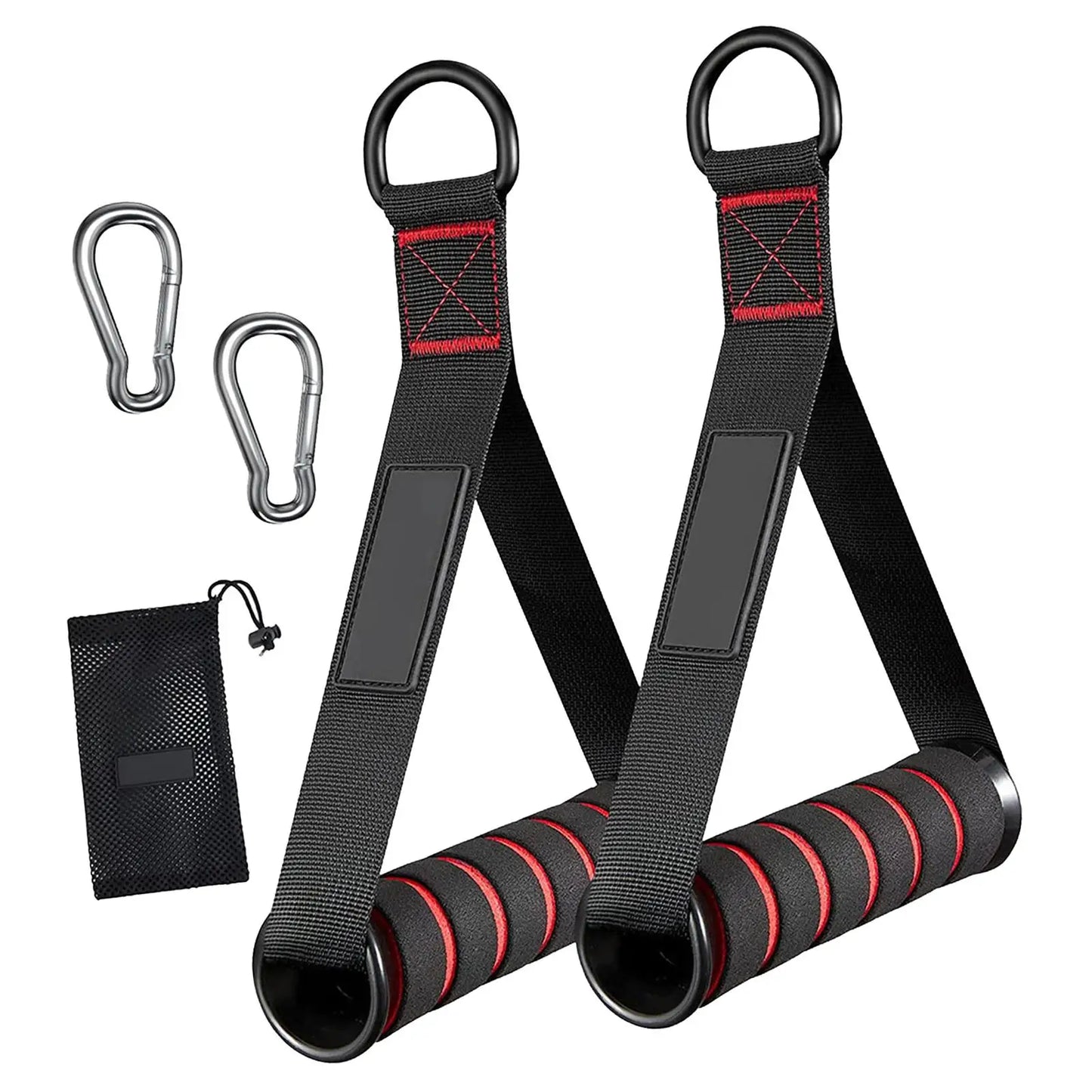 D-Ring Gym Handles Grip Workout Cable Machine Lightweight Handle with Hook Fitness Resistance Accessories for Muscle Training