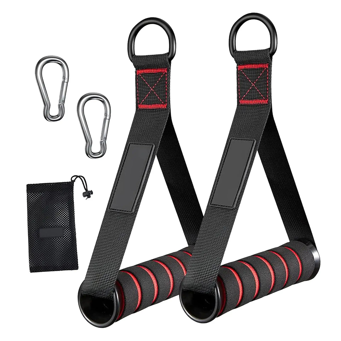 D-Ring Gym Handles Grip Workout Cable Machine Lightweight Handle with Hook Fitness Resistance Accessories for Muscle Training