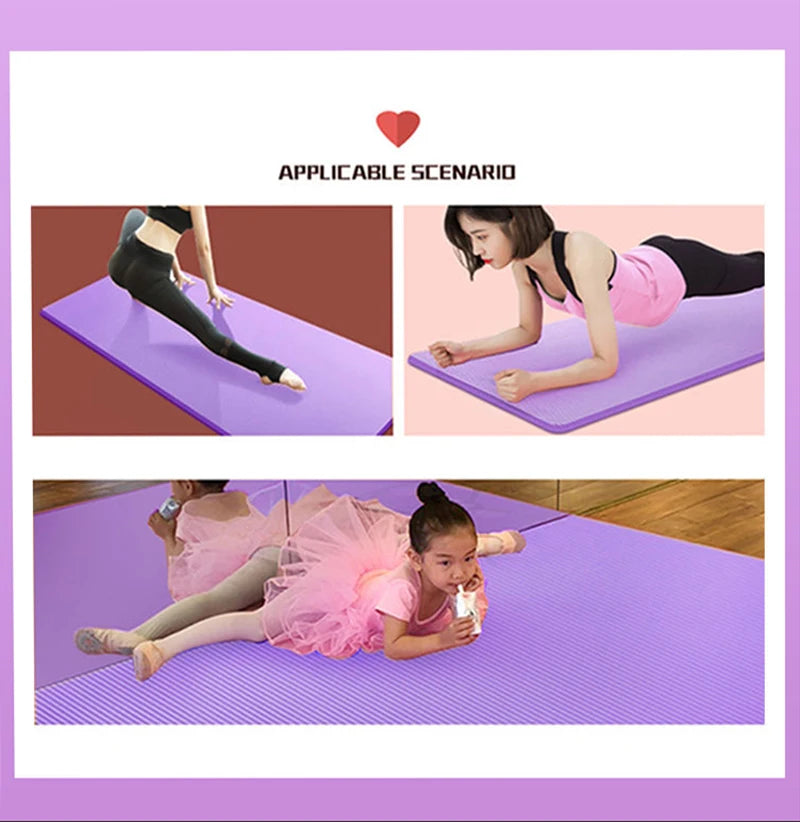 90CM 20MM 5 Colors Thick NBR Non-slip Washable Fitness Yoga Pilates Mat High Density Tasteless Exercise Gymnastics Pad Gym Home