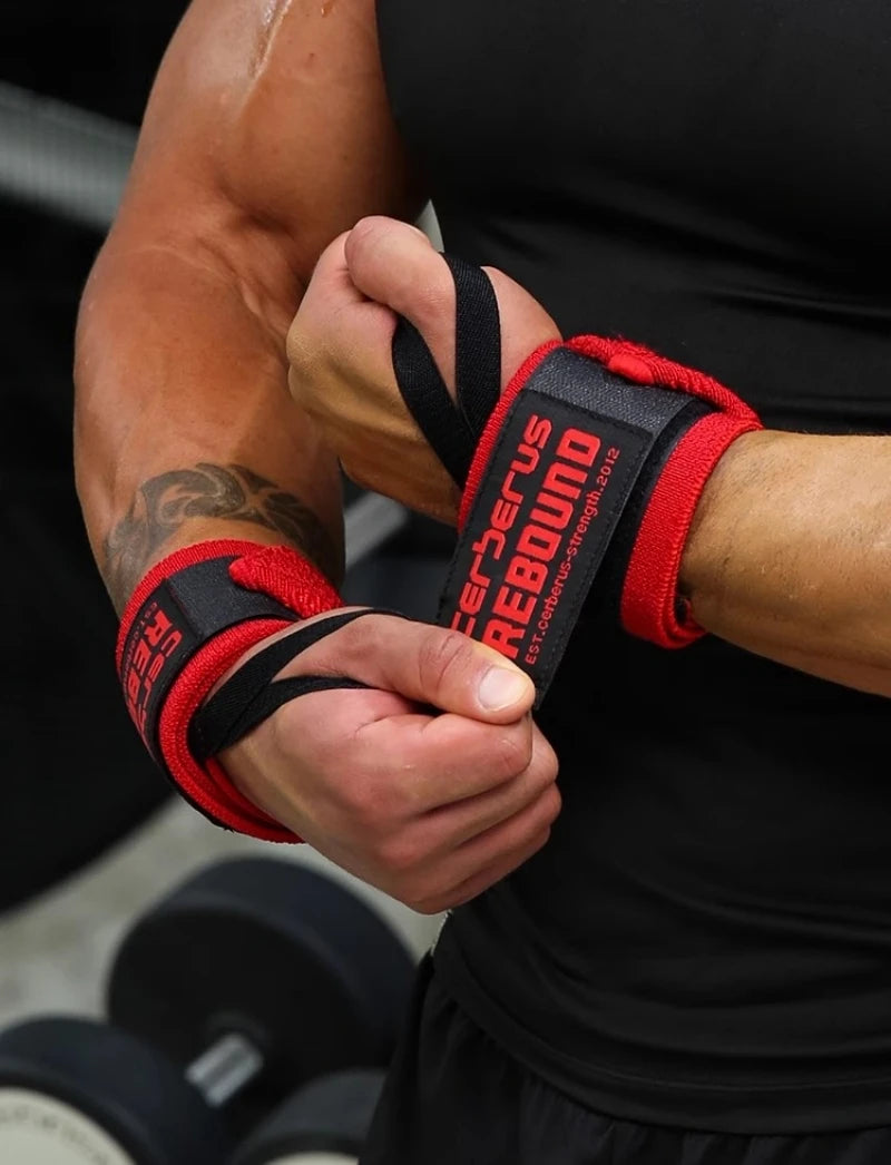 1 Pair Weightlifting Wrist Wraps Cerberus Style Professional Grade Wrist Wraps for Men Women Gym Weight Lifting Deadlifts Cross