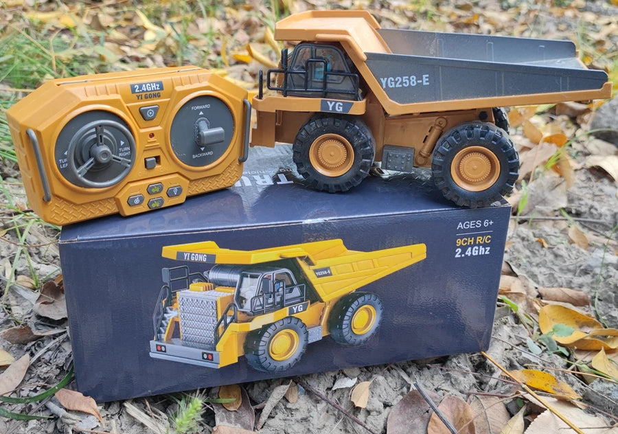 4WD Remote Control Excavator Toy Radio Controlled RC Dump Truck Vehicle Crawler Bulldozer Construction Car Gifts for Kids Boys