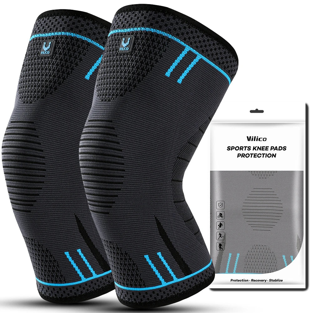 Compression Knee Support Sleeve Elastic Knee Pads Brace Springs Gym Sports Protector Basketball Volleyball Running