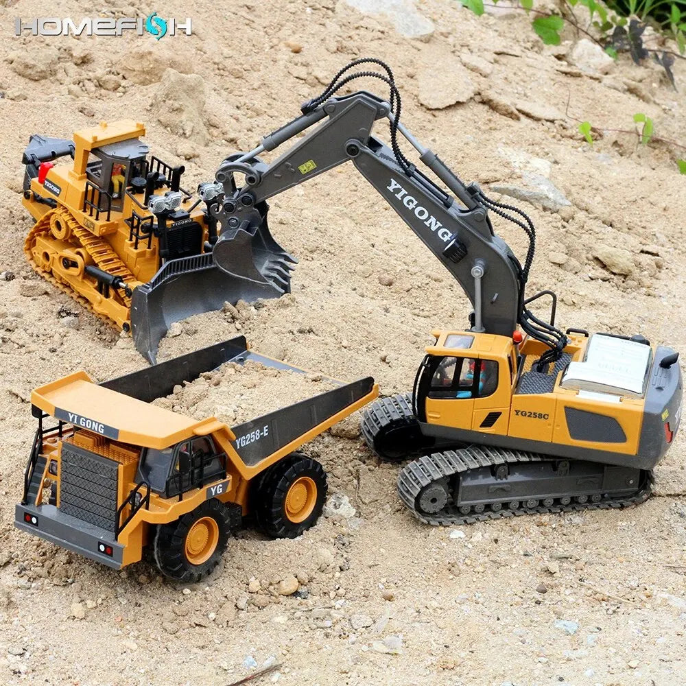 2.4G RC Car Children Toys Remote Control Car Toys For Boys Radio Control Excavator Dump Truck Bulldozer Electric Kids Toys Gift